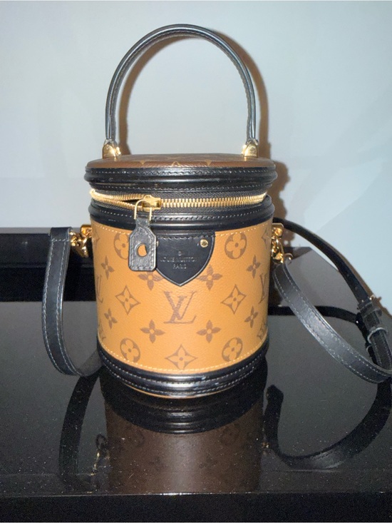 Louis Vuitton Handbags - Louis Vuitton Tan Monogram Canvas Mini Vanity Bag with Black Trim